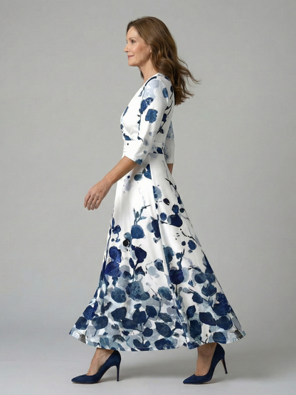 Celine | Krysset Wrap Midi Kjole