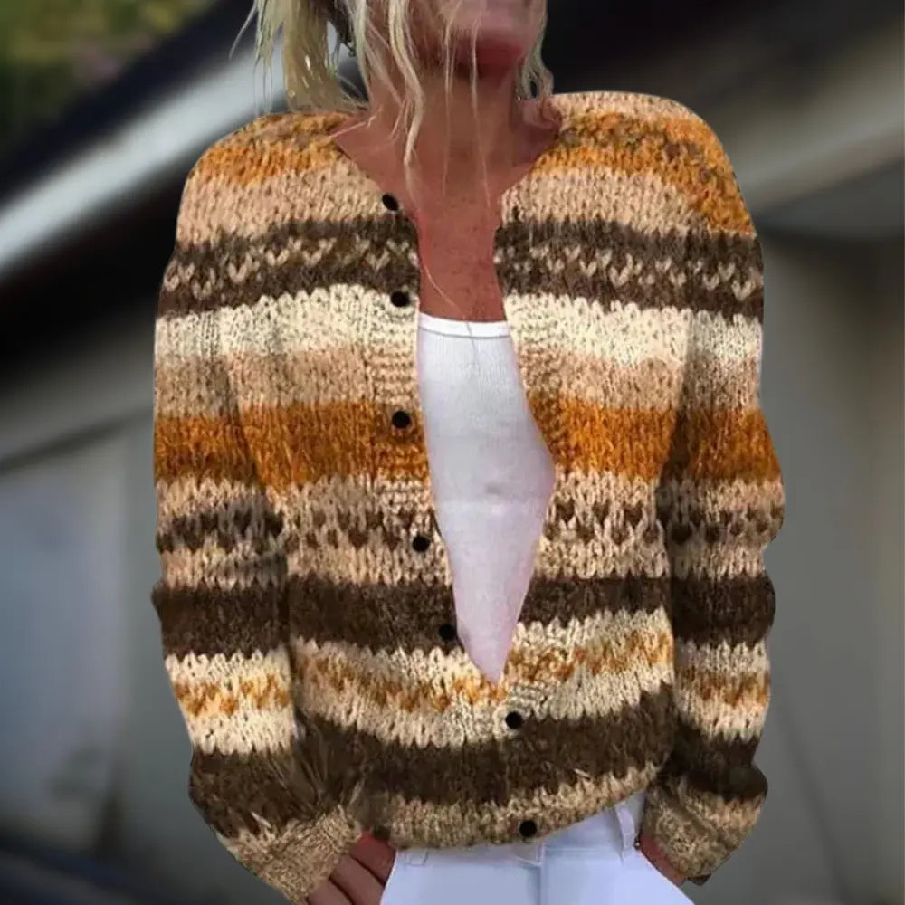 Anja™ | Strikket vest med trykk