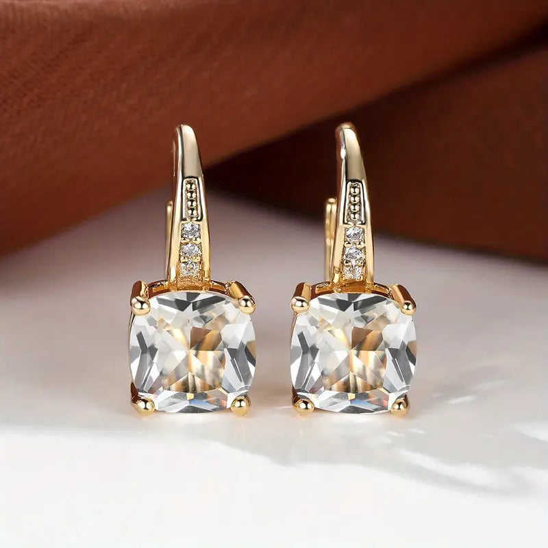 Elegant Mystic Stone Hoop Øredobber