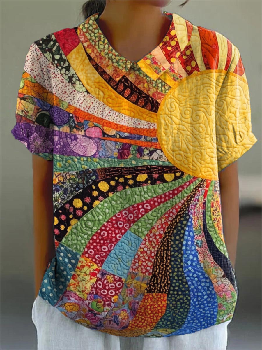 Lila | Sunburst Patchwork Skjorte