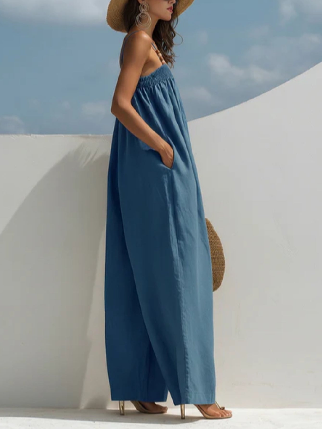 Madison | Denim Vid-Ben Jumpsuit