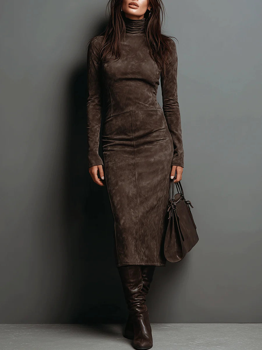 Ava | Suede midi-kjole