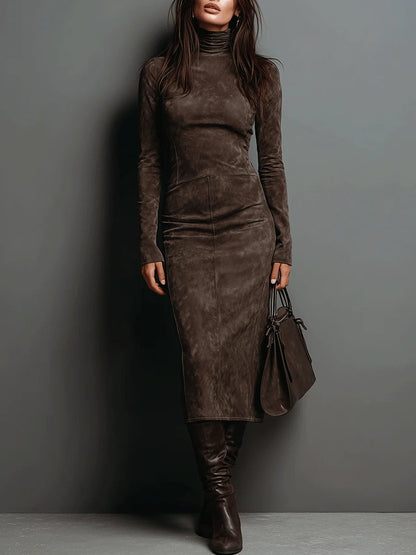 Ava | Suede midi-kjole