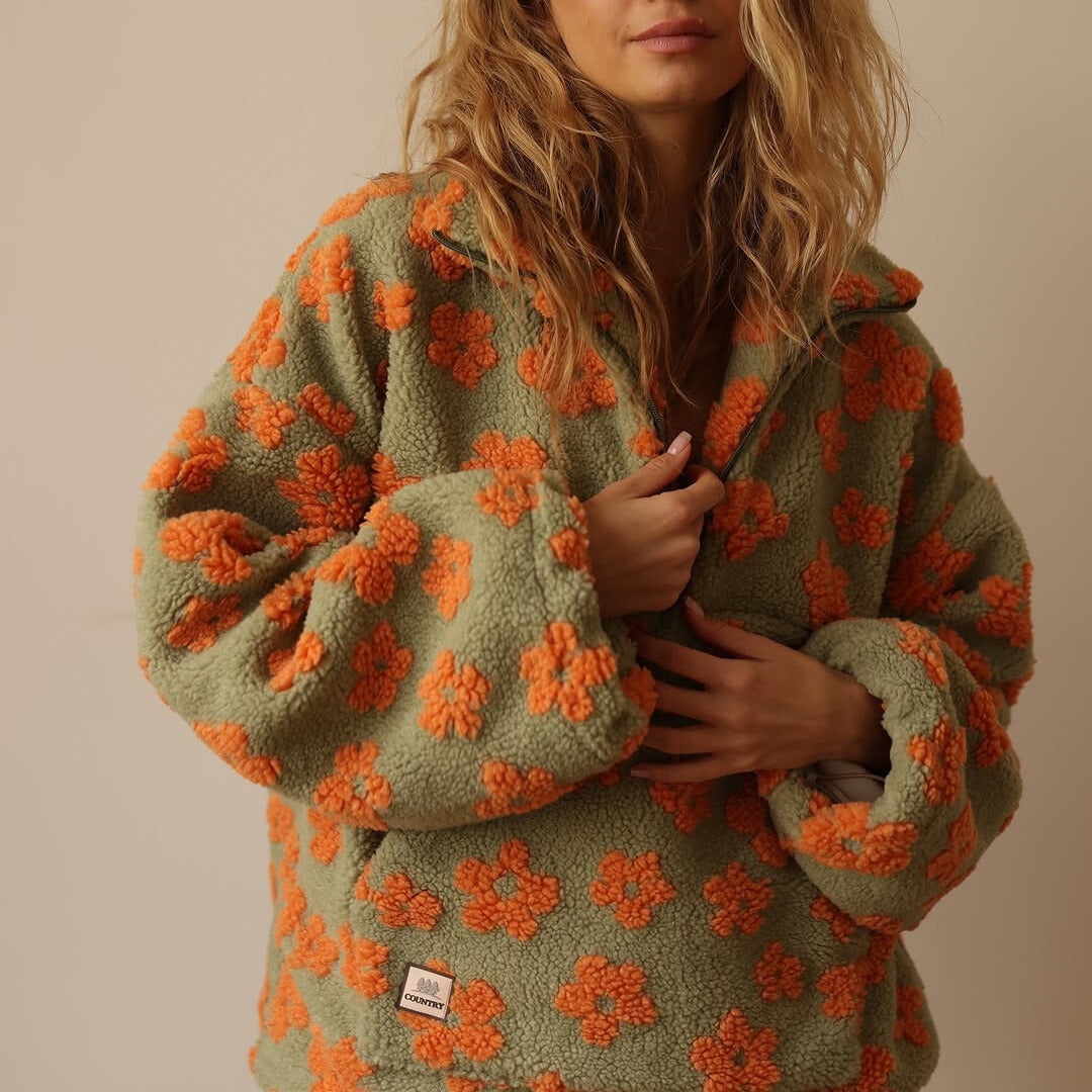 Daisy | Sherpa Boho Blomster Genser