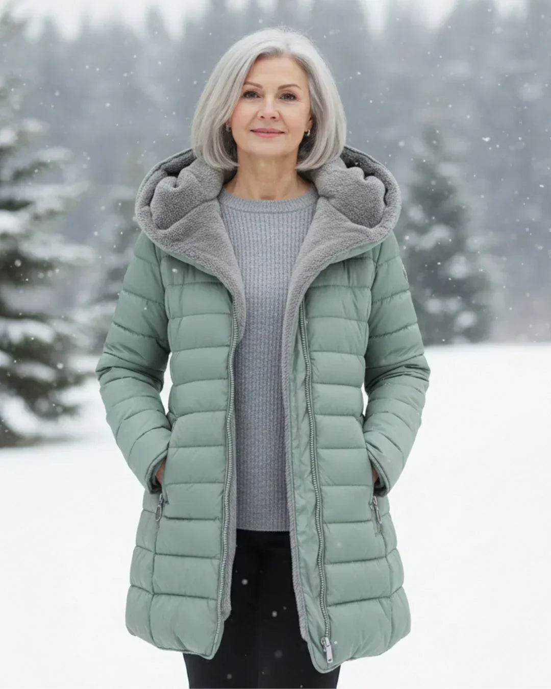 Olivia™ | Ruted A-Linje Vinterjakke
