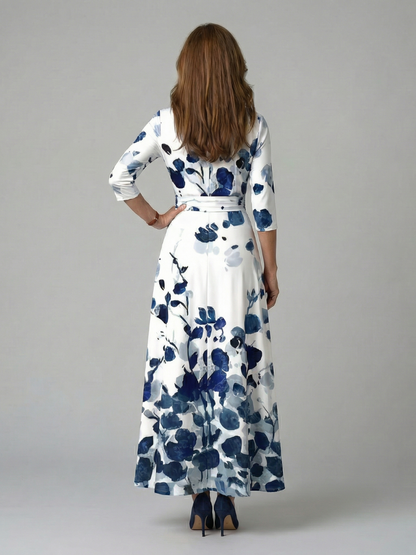 Celine | Krysset Wrap Midi Kjole