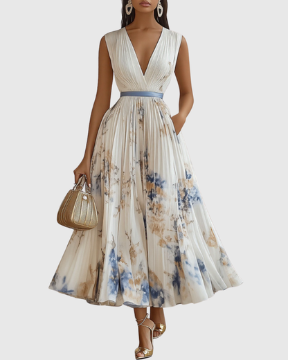 Rowella | Elegant Plisserte Maxi Kjole