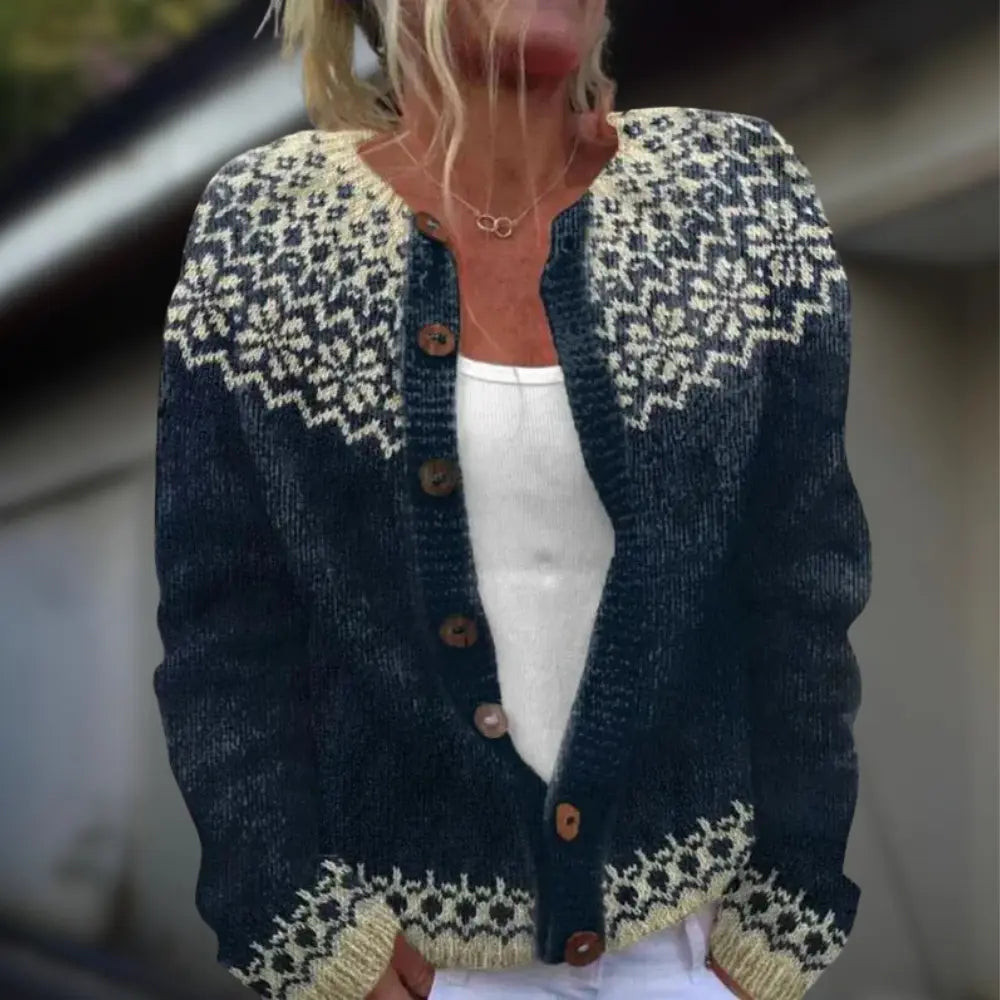 Anja™ | Strikket vest med trykk