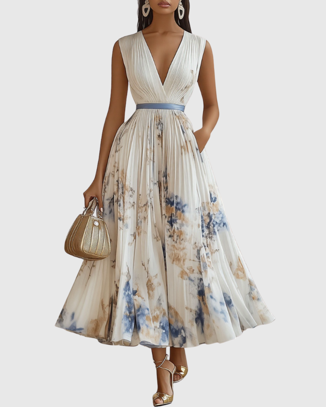 Siena™ | Elegant Plissé Maxi Kjole
