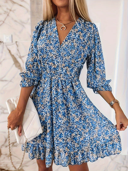Nissia™ | Blomstrete Volang Mini Kjole