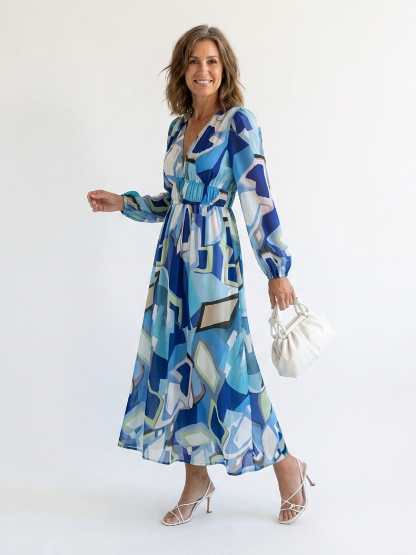 Althea | Langermet Blomster Maxi Kjole