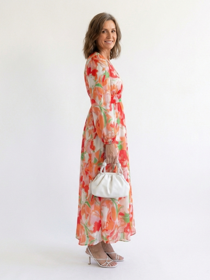 Althea | Langermet Blomstrete Maxikjole