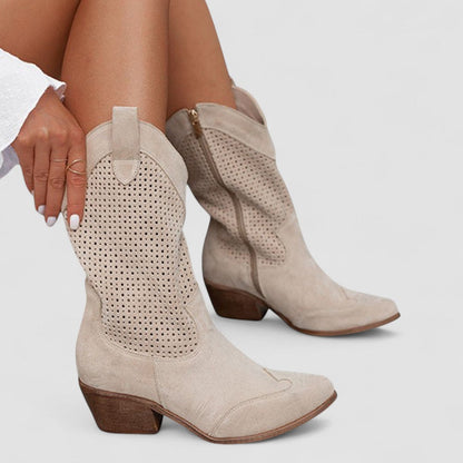 Quinn | Perforated Western Boots