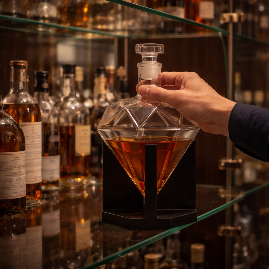 Whiskeyflaske - Diamond Edition og Stativ