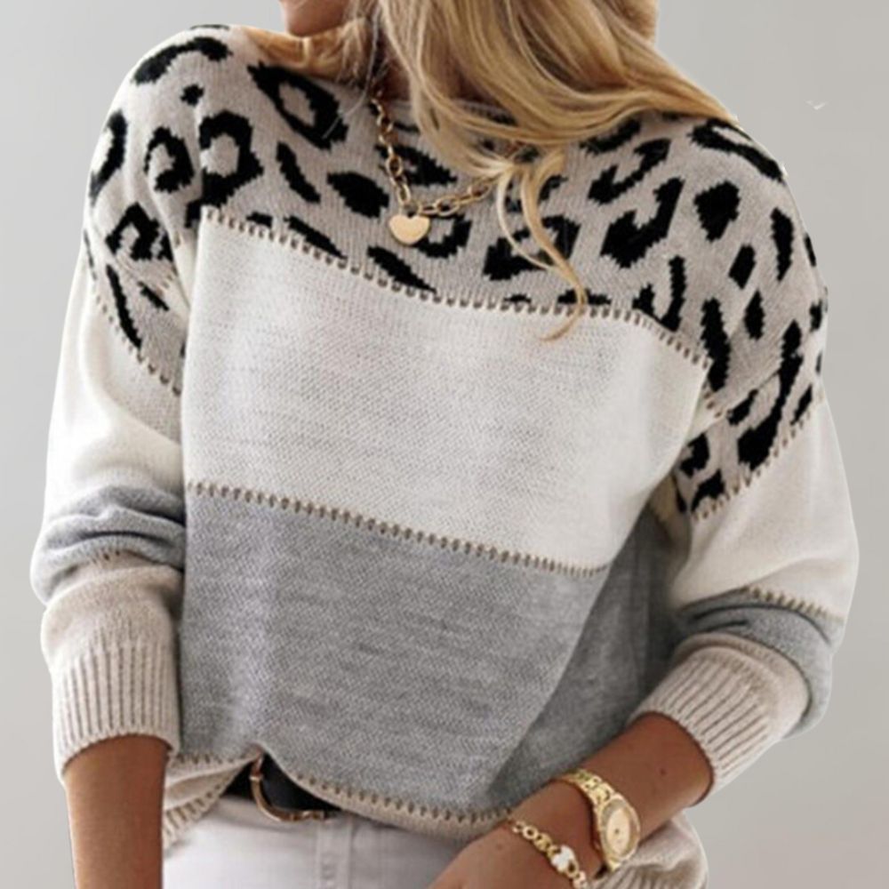 Rosa | Casual Genser med Leopardmønster