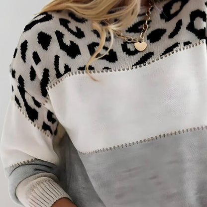 Rosa | Casual Genser med Leopardmønster