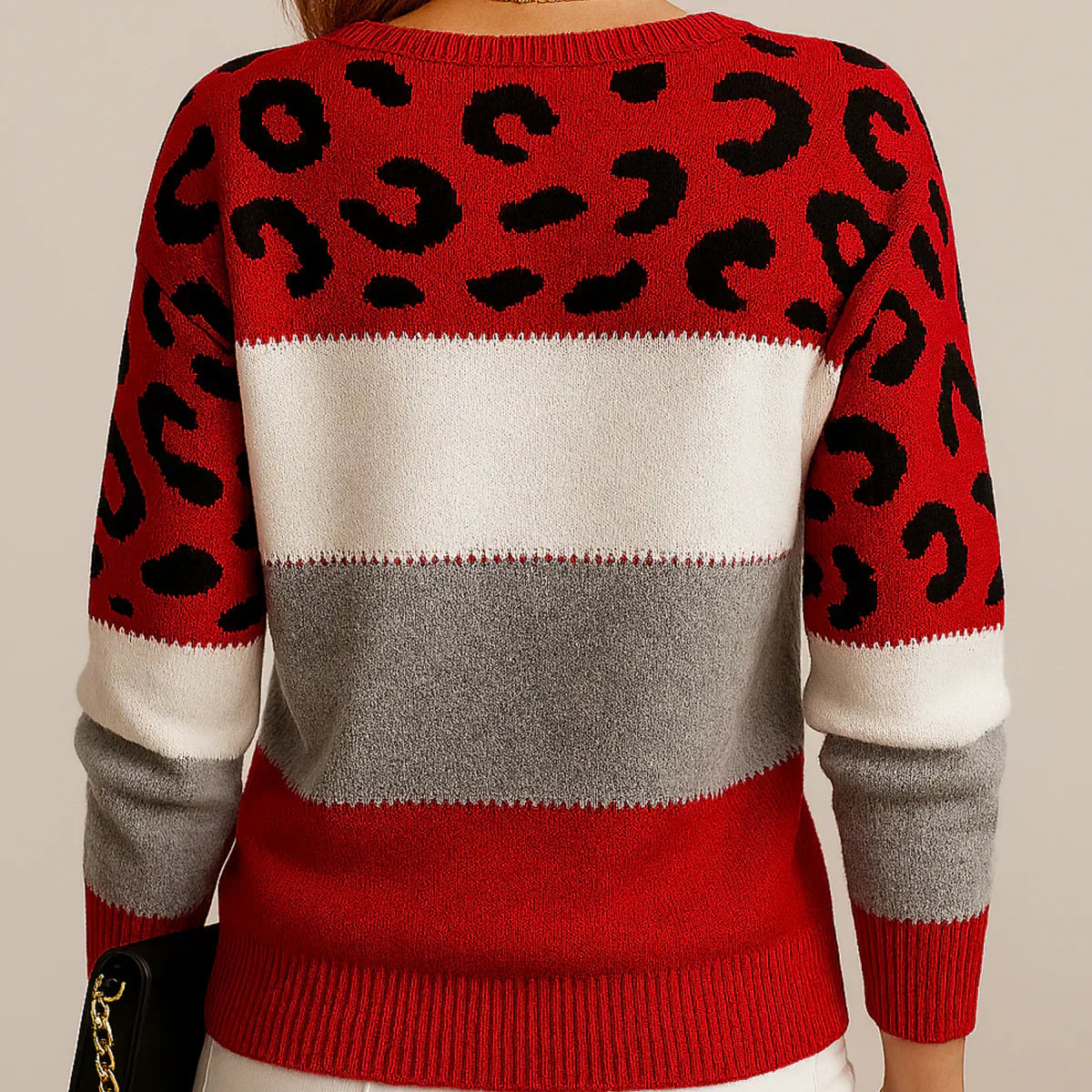 Rosa | Casual Genser med Leopardmønster