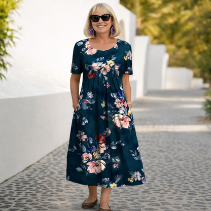 Robin | Blomstrete Midi Kjole