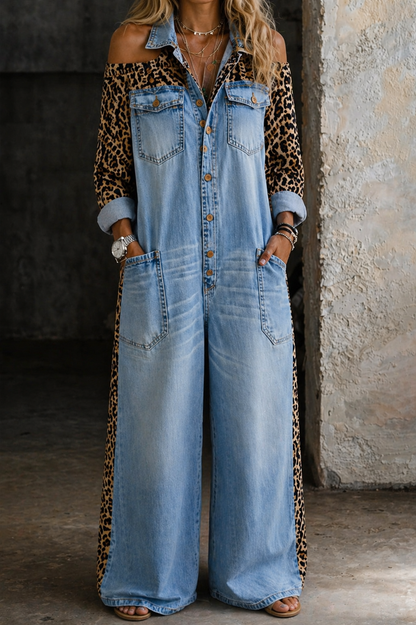 Amanda | One Piece Denim Skjorte Jumpsuit