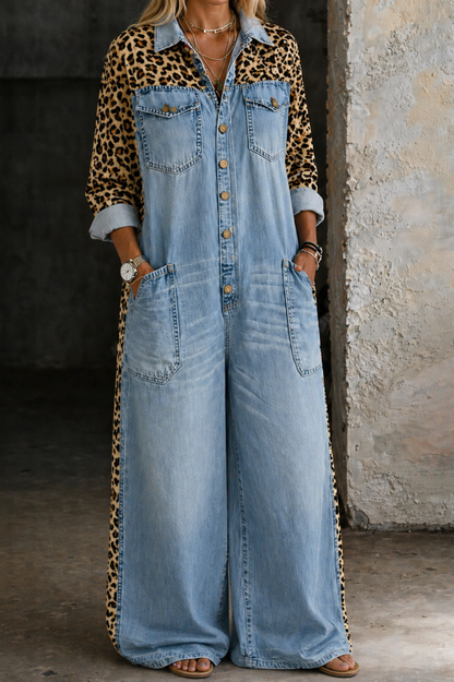 Amanda | One Piece Denim Skjorte Jumpsuit