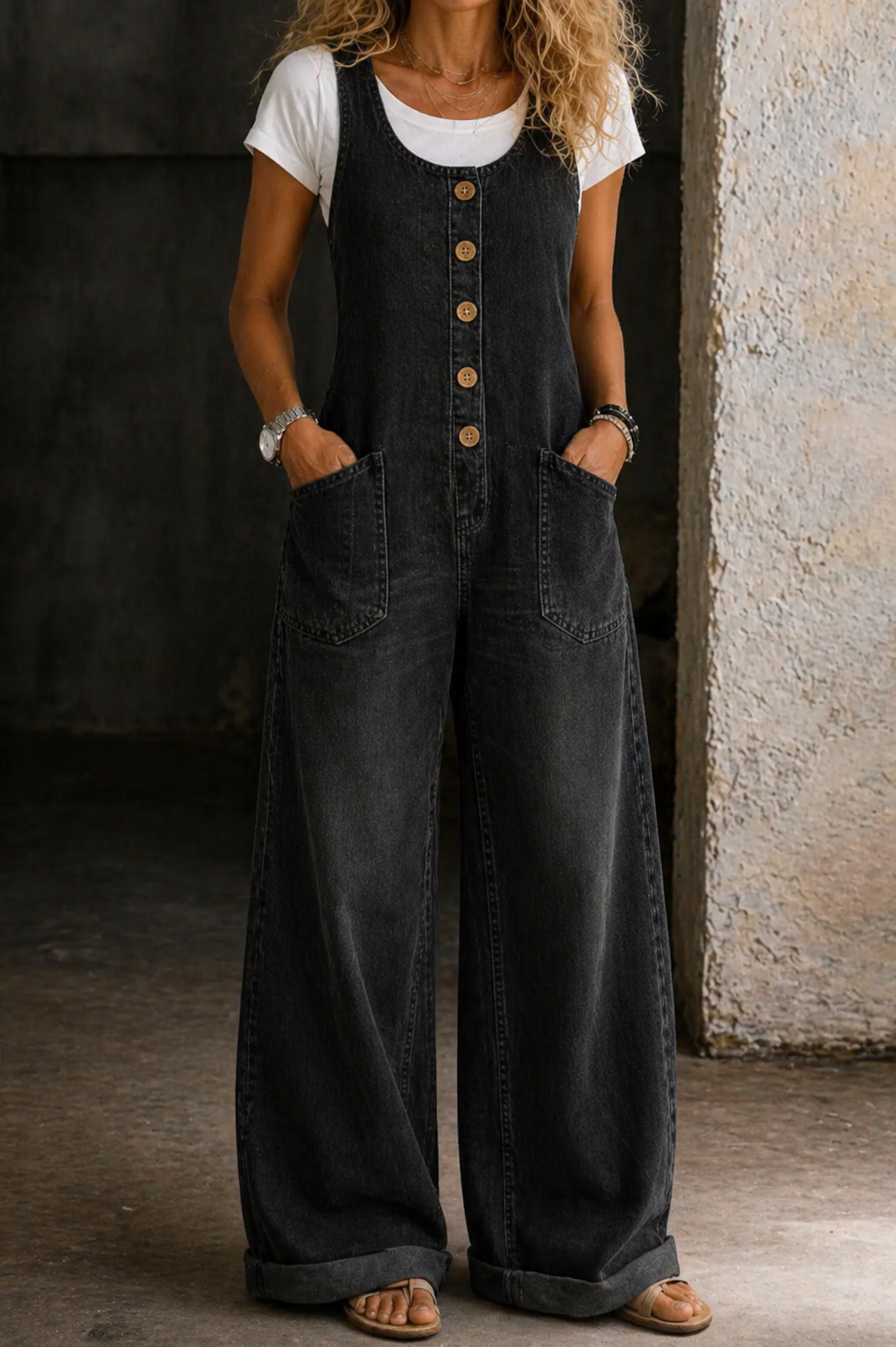 Bethany | Vintage Vasket Bomullsdenim Overalls