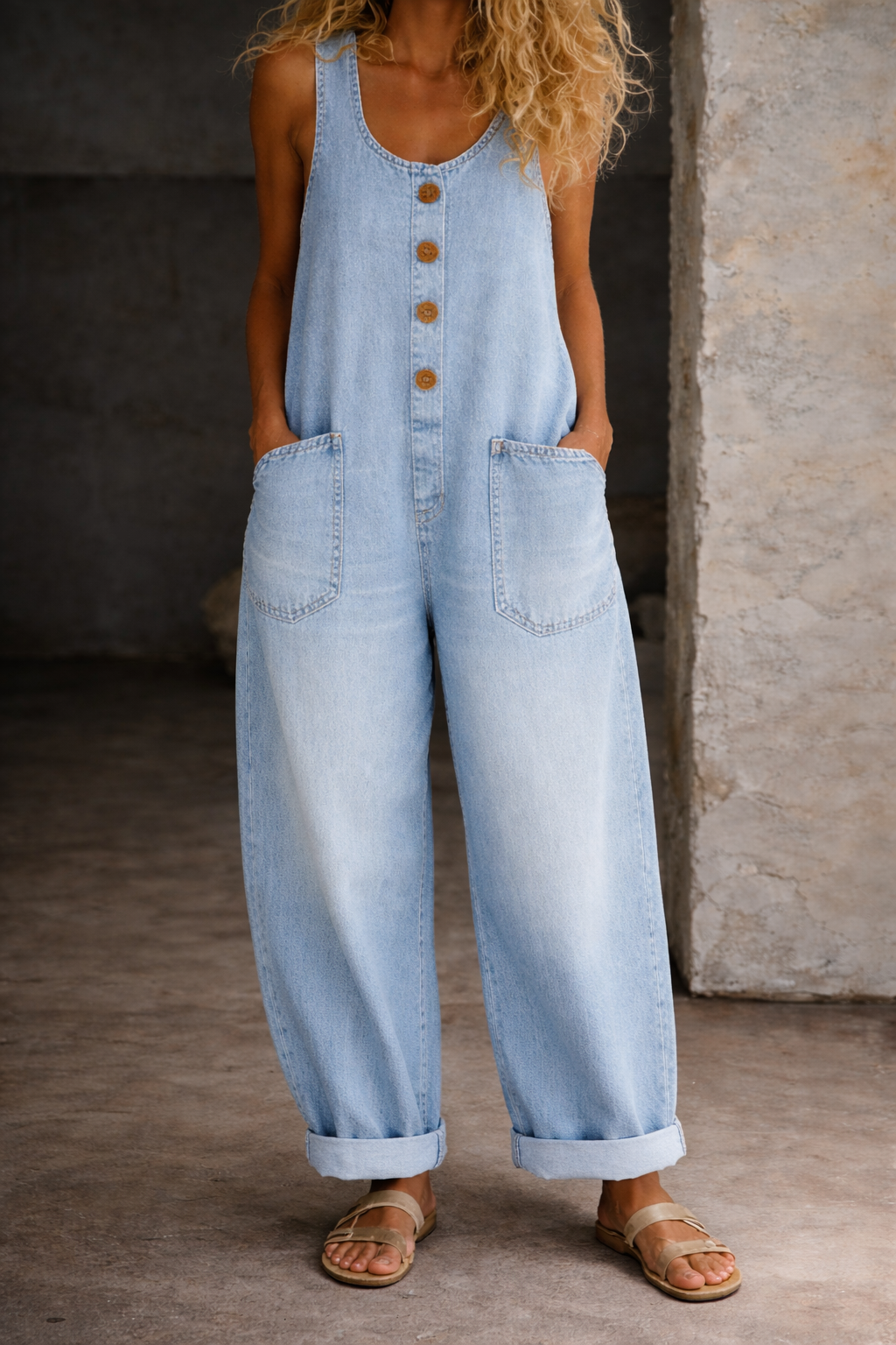 Sadie | Vintage Vasket Bomull Denim Overalls