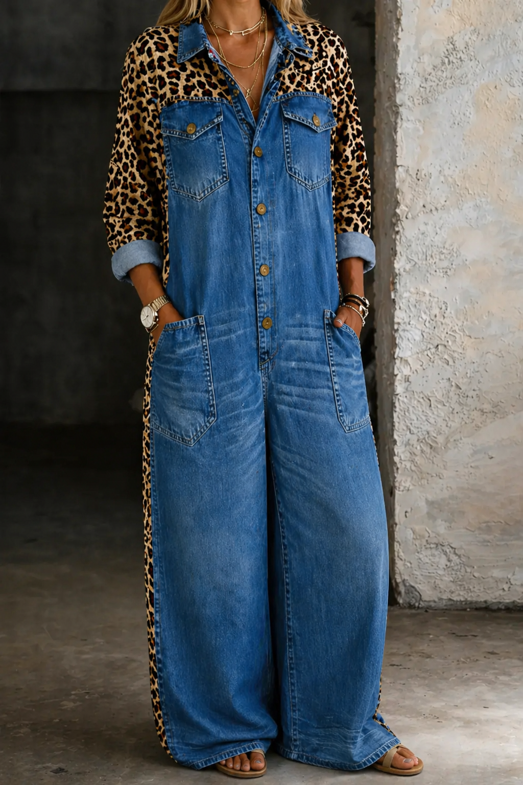 Amanda | One Piece Denim Skjorte Jumpsuit
