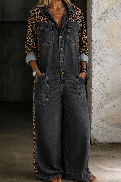 Amanda | One Piece Denim Skjorte Jumpsuit
