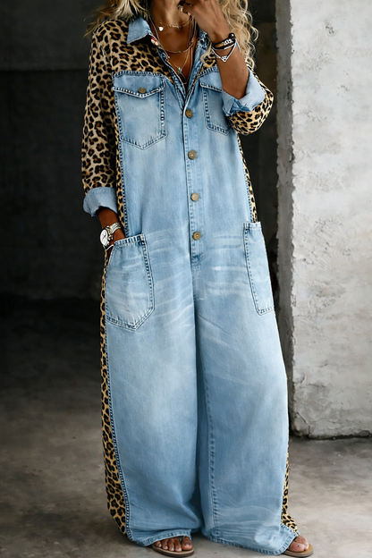 Amanda | One Piece Denim Skjorte Jumpsuit