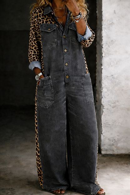 Amanda | One Piece Denim Skjorte Jumpsuit