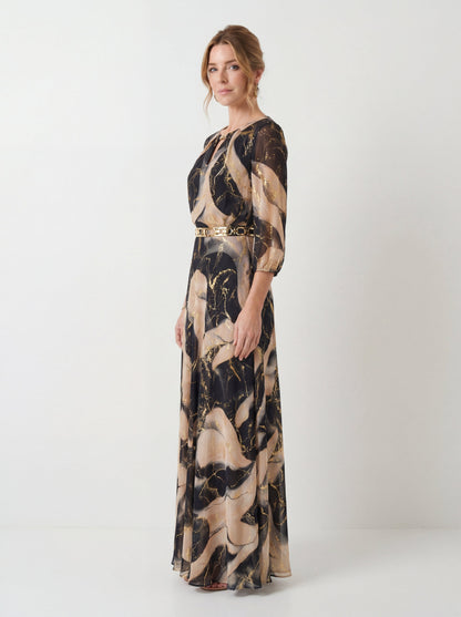 Kjole i Trykt Chiffon