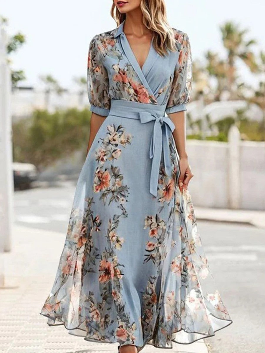 Hannah™ | Sommer midi-kjole med blomster