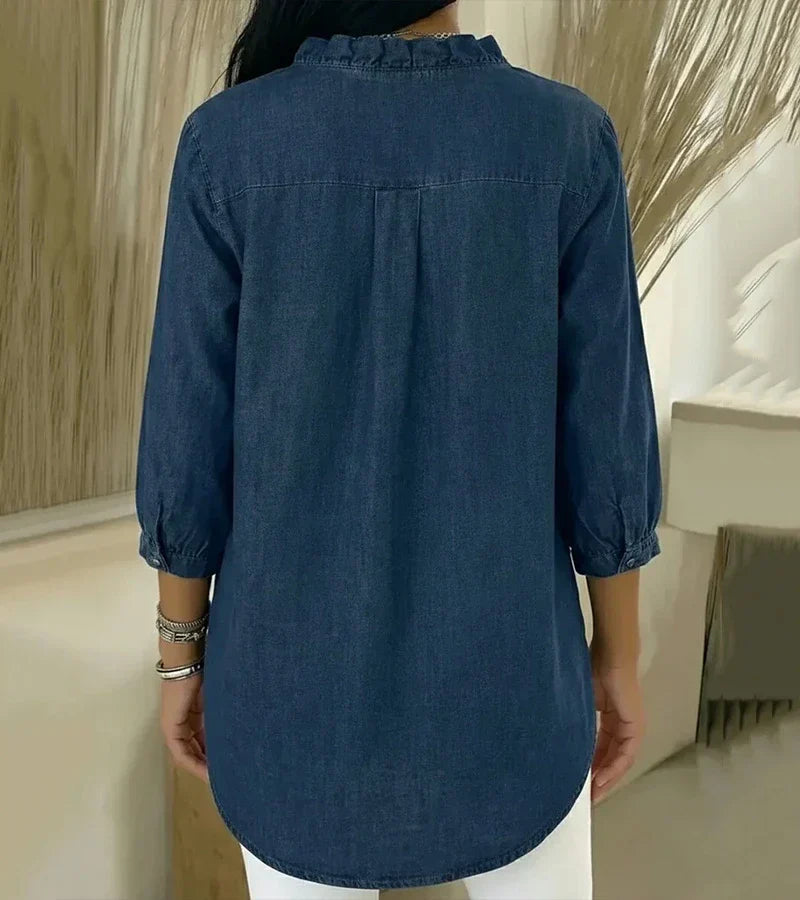 Abigail™ Elegant Denim Bluse
