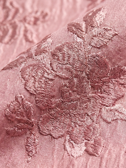 Xanthea | Kortermet Belte Floral Teksturert Maxi Skjortekjole