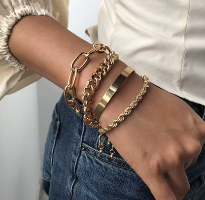 Armbånd med tykke kjedeledd