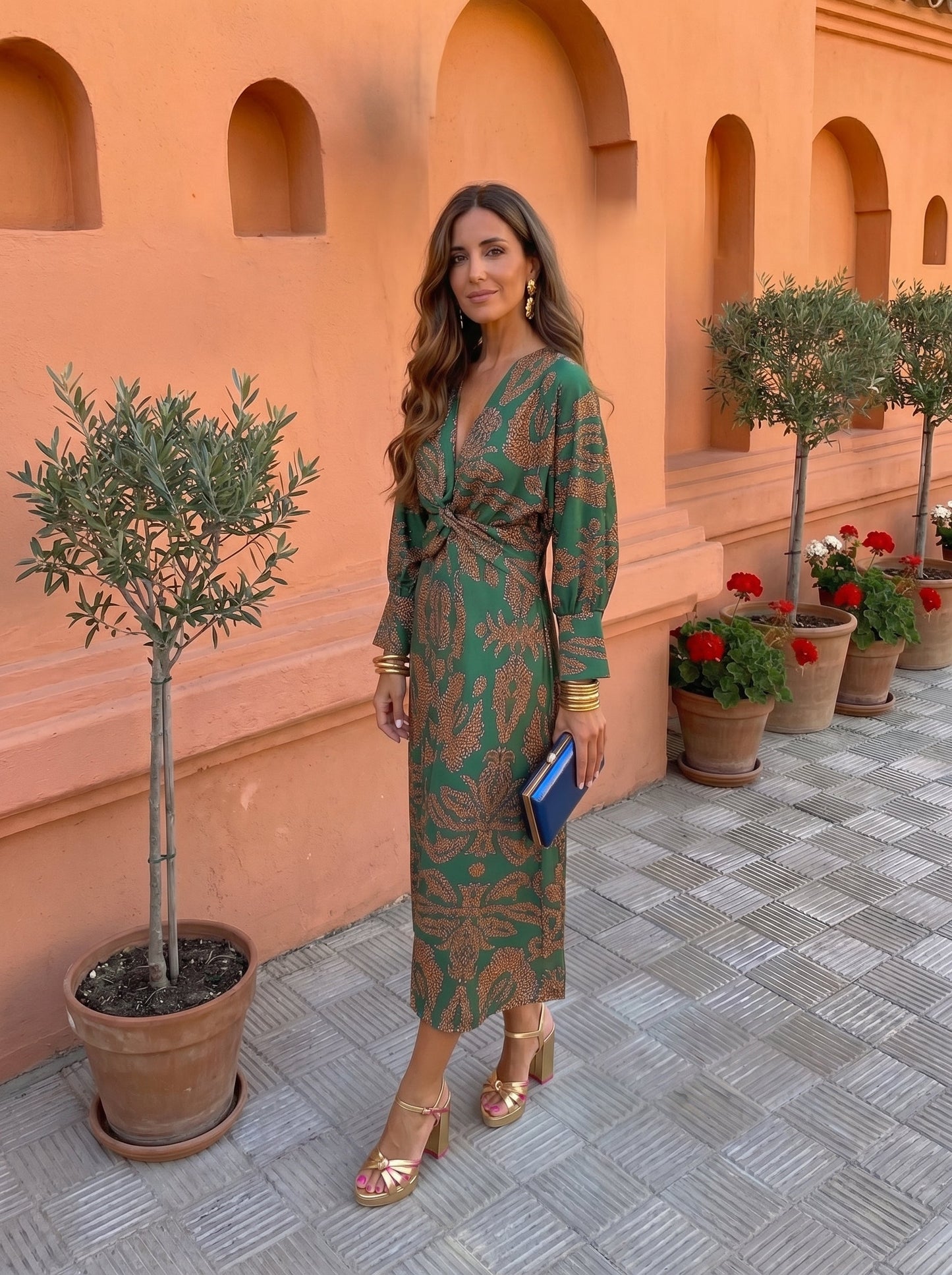 Silvia™ | Midi-kjole med mønster