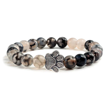 Armbånd med pote og natursteinsperler