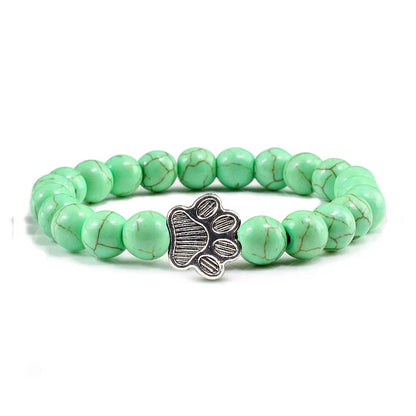 Armbånd med pote og natursteinsperler