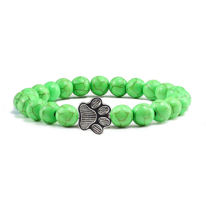 Armbånd med pote og natursteinsperler