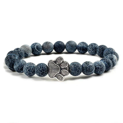 Armbånd med pote og natursteinsperler