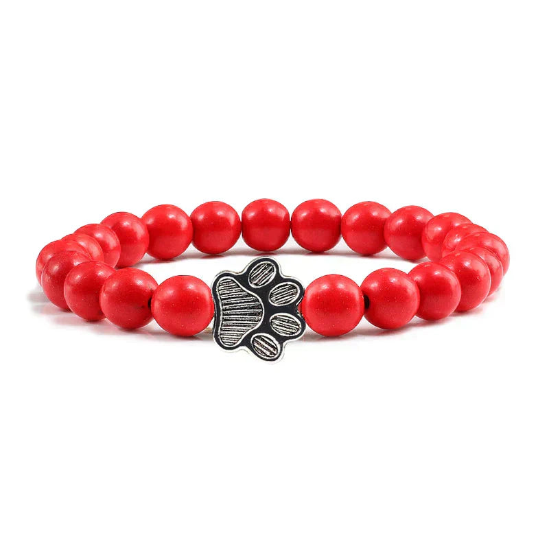 Armbånd med pote og natursteinsperler