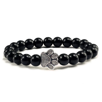 Armbånd med pote og natursteinsperler