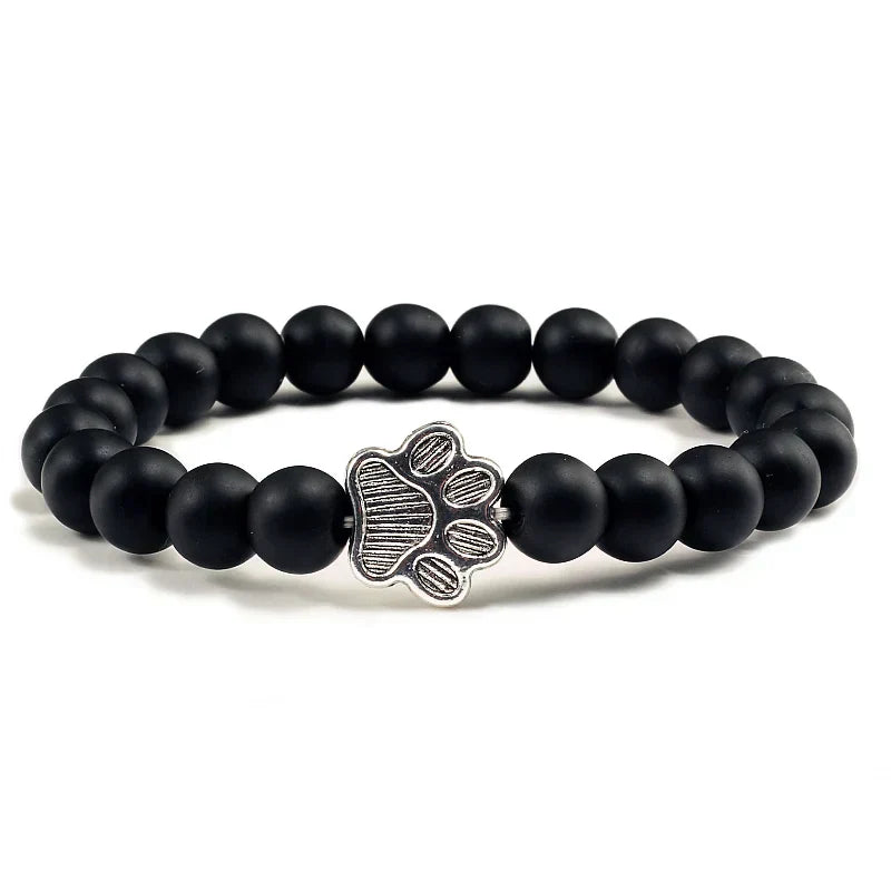 Armbånd med pote og natursteinsperler