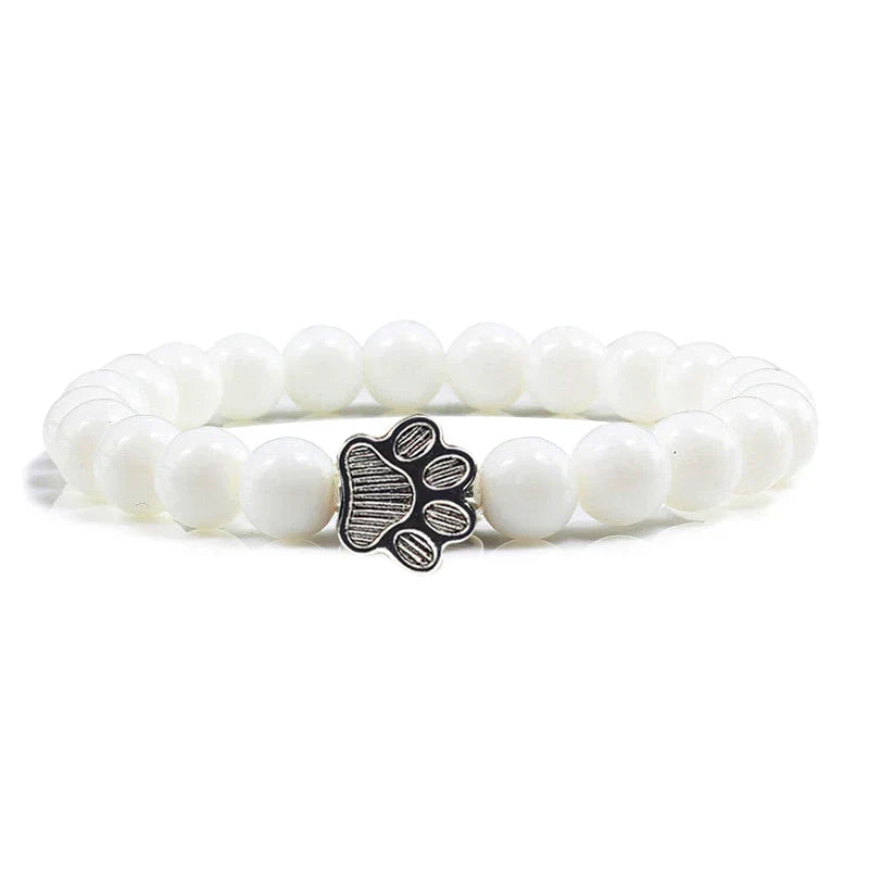 Armbånd med pote og natursteinsperler