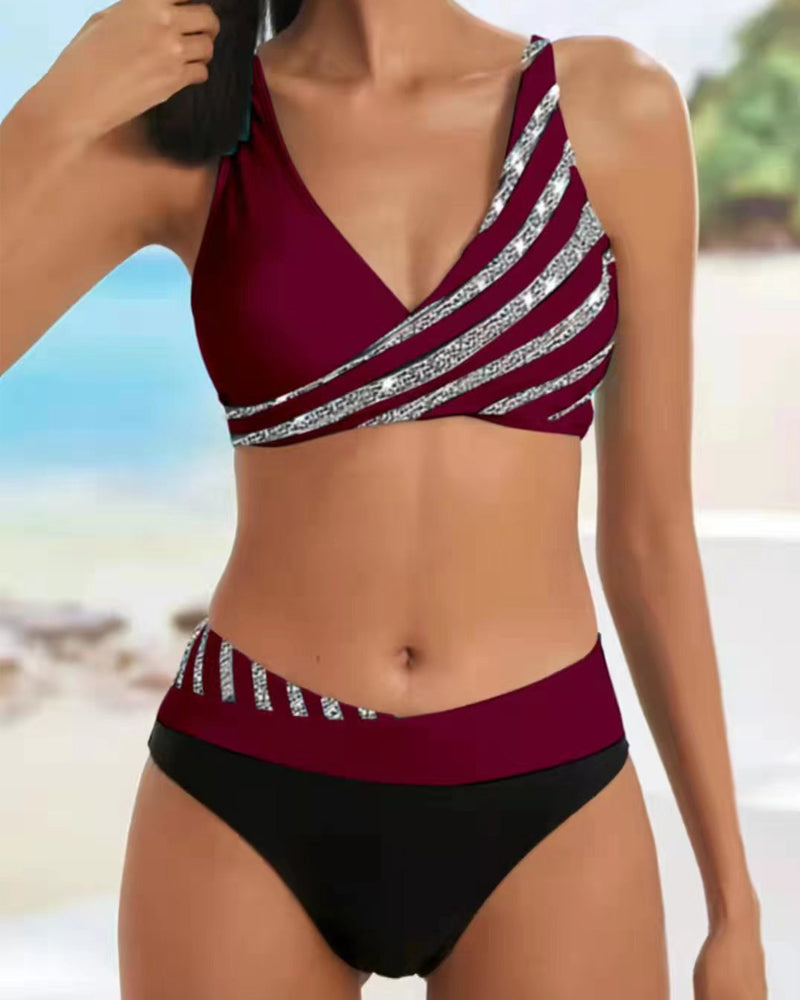 Mona - Bikini med Mønster i Varme Farger