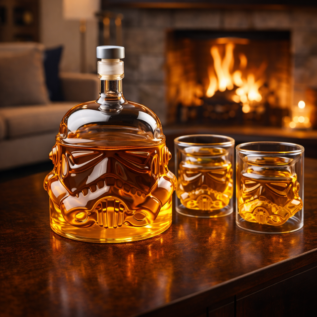 Whisky Flaske - Sett Flaske og Glass Utgave