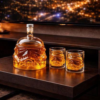Whisky Flaske - Sett Flaske og Glass Utgave