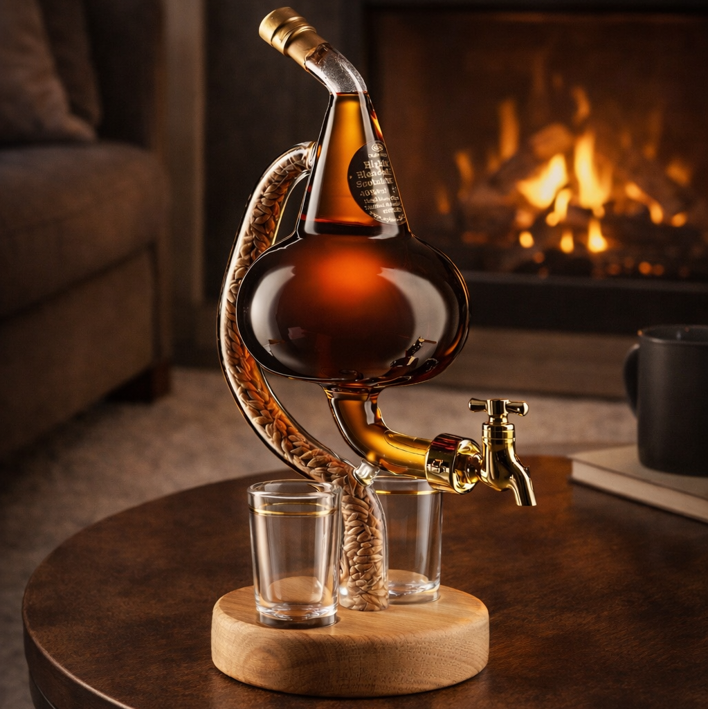 Whiskeyflaske - Alambique-utgave med trebase