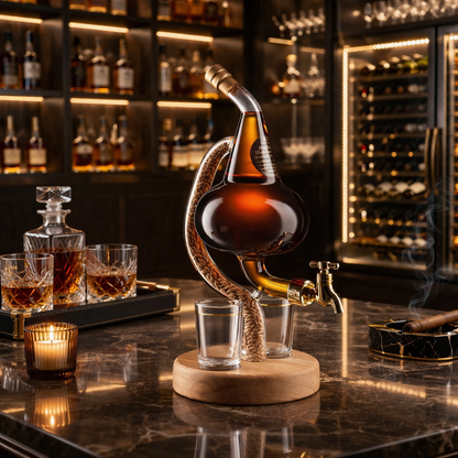 Whiskeyflaske - Alambique-utgave med trebase
