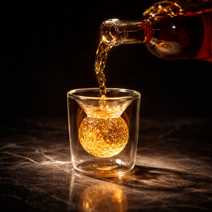 Whiskeyflaske - Golfsettutgave med Glass